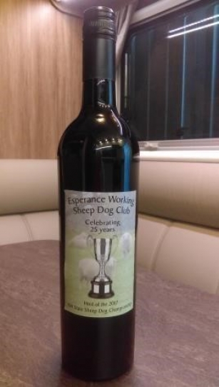 Esperance Working Sheep Dog Club 25 Years Commemorative Wine 